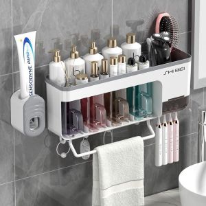 No-Drilling Creative Toothbrush and Tumbler Set Holder