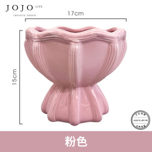 Modern Simplicity JOJOS L. Ceramic Flower Vase Large Diameter Edge Design Sense Potentional for Floral Decoration Home Decor