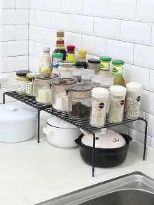 Multi functional telescopic combination storage rack clothing storage rack kitchen seasoning sorting rack wrought iron storage rack