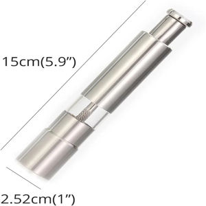 Salt Pepper Grinders With Push Button Tops Stainless Steel Base And Rod One Handed Salt And Pepper Mill Kitchen Cooking Gadgets