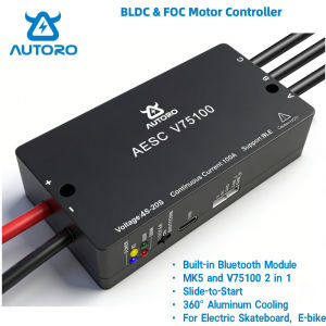 Autoro 75100 V75100 75V100A W/ Built-in Bluetooth FOC & BLDC Based on VESC 75100 & MK for Electric Skateboard Ebike Scooter