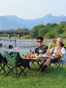 เก้าอี้แคมป์ปิ้ง เก้าอี้สนามพับ พกพา พกพาสะดวก อลูมิเนียมหนา แถมถุง ท่ออลูมิเนียมหนา รับน้ำหนักสูงสุด 150 kg