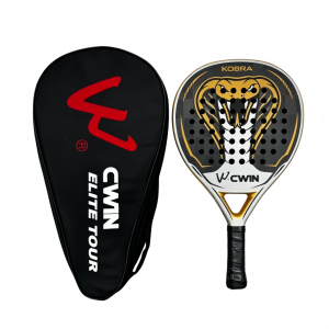 KOBRA 24K Carbon Fiber Padel Racket Lightweight 38mm Thick Pro Paddle Tennis Racket Golden Snake Head Texture Shock Absorbing