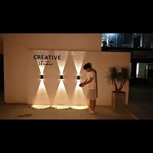 SXH Solar Wall Washer Outdoor Yard Lamp Villa Garden Waterproof Ambience Light Outdoor Wall Landscape Luminous Wall Lamp