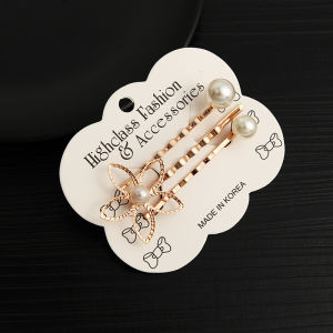 คลิปผมมุก คลิปผมแฟชั่นสำหรับผู้หญิง คลิปผมแบบบล็อก คลิปผมขอบหน้า ตกแต่งผมสไตล์เกาหลี อุปกรณ์เสริมผมแบบเรียบง่าย