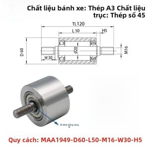 Quay Không Động Bằng Sắt Quay Phụ Trợ Đôi Đầu Răng Quay Phẳng Dây Trục Tròn Lưới Băng Máy Mài Đáy Bùn