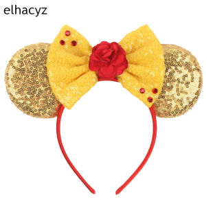 Disney Mrs.Potts and Chip Hair Accessories For Women Beauty and The Beast Hairband Girl Mickey Ears Headband Kid Teapot Headwear