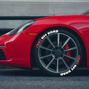 4x4 Off Road Car Tyre Stickers 3D Letter Rubber Auto Wheel Tire Sticker Cool Trend Auto Styling Decor Decals Waterproof Durable Universal Modified Accessories for Toyota RAV4 Hybrid Haval H6 Hybrid HONDA Vezel Mazda CX-5 Tesla Model Y