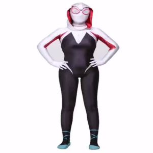 ฮาโลวีนระเบิด Gwen หญิงสไปเดอร์แมนขนานจักรวาล cosplay ชุดจั๊มสูทเสื้อผ้าเด็กผู้ใหญ่