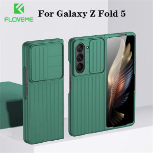 FLOVEME Luxury Slide Camera Protection Folding Phone Case For Samsung Galaxy Z Fold 5 Fold 4 Fold 3 5G Ultra Thin Matte All-inclusive PC Hard Anti-fall Shockproof Back Cover For Galaxy Z Fold 5 Fold 4 Fold 3