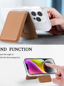 เคสโทรศัพท์มือถือแบบพับได้ MagSafe พร้อมช่องใส่บัตร หนัง PU สำหรับ Apple 16/15/14/13 ชาร์จแบบมีแม่เหล็ก