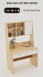 FREESHIP HCM - Bàn Học Bàn Làm Việc Gỗ MDF Liền Kệ Sách Tatana BH008 – có thiết kế theo yêu cầu