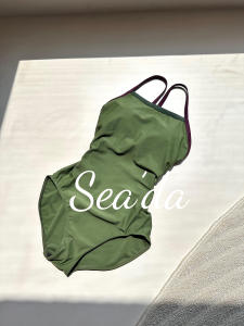 Bộ Đồ Bơi Chuyên Nghiệp Sea’da Màu Xanh Lá Cây Và Hạt Dẻ Màu Nâu Dành Cho Nữ Quần Áo Thể Thao Đồ Bơi Đồ Lót Bằng Nylon Quần Áo Bơi