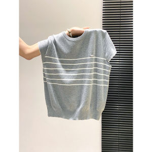 LUOSHAO | Striped Round Neck Short Sleeve Stylish Knitwear for Summer 2026