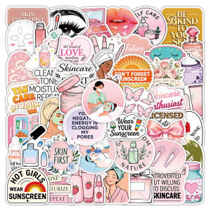 50 Pcs Beauty Stickers Skincare Face Mask Creative Waterproof Vinyl Decals for Water Bottle Laptop Phone Case Gift