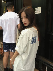 Pure Cotton Short Sleeve T-shirt for Women Tagkita Her and Others Creative Design Wide Fit Summer Crewneck Work Clothing