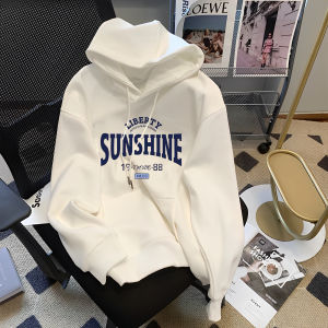 เสื้อสเวตเตอร์คอกลมทรงหลวมสไตล์อเมริกันสำหรับคู่รักผู้ชายและผู้หญิง ทรงหลวม ลายตัวอักษร ผ้าฝ้ายแท้ ฤดูใบไม้ผลิ ฤดูใบไม้ร่วง ฤดูหนาว