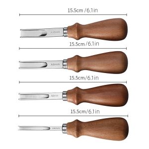 1/4PCS Leather Edge Skiving Beveler Tools Wide Leather Craft Edge Beveler Tool Kit Leather Edge Trimmer for DIY Leather Craft