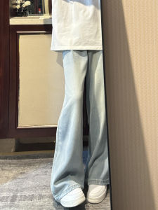 Glacier Light Blue Lyocell Tencel Soft Denim Jeans Slim Flare