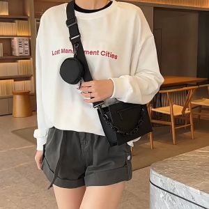 Aopuly New Mens Crossbody Bag Sling Bag With Chain Shoulder Bag For Men And Women Beg Silang Badan Lelaki Street Fashion Sports Small Shoulder Bag