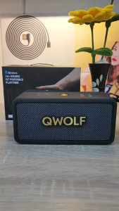 ลำโพงบลูทูธพกพา QWOLF M3 เบสแน่นเกินตัว ไมค์คู่ คาราโอเกะในตัว พร้อมไฟแสดงระดับเสียง