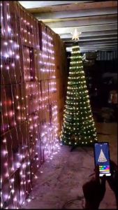 Full combo cây thông Noel tầng giả đầy đủ phụ kiện LED ARGB full màu theo nhạc TẶNG APP ĐIỀU KHIỂN gấp gọn loại to 1m7/2m/2m4  ( Comboseett )