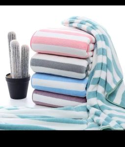 ผ้าเช็ดตัว ผ้าขนหนู ผืนใหญ่ 70x140cm นุ่งอาบน้ำได้ ผ้านาโนซับน้ำดี แห้งไว