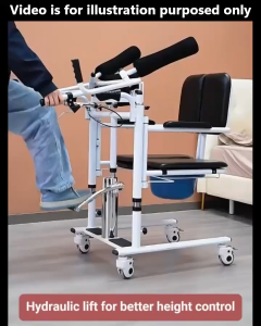 Multi-Functional Lifting Transfer Commode Wheelchair Elderly Bedridden Patient Transfer Commode Chair with Lifter