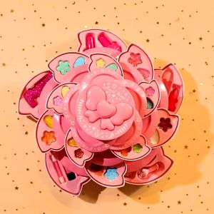 Oversized kids rotating makeup toy set Angel Wings makeup box non-toxic and safe watercolor makeup gift box Toy Princess gift
