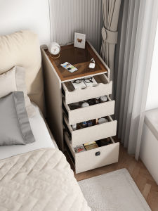 Glass Four-Bucket Cabinet Dresser Bedroom Extremely Narrow Chest of Drawers Narrow 30cm40 Wide Multi-Layer Drawer Bedside Table with Lock