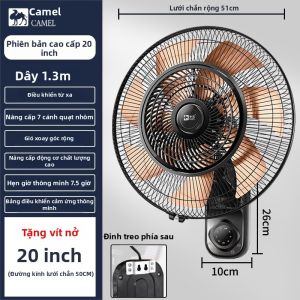 CAMEL | Quạt Treo Tường Gia Đình Động Lắc Lưỡi Kéo Nhôm