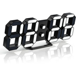 3D LED Digital Wall Clock Desk Alarm Clock with Remote Control for Kitchen Bedroom Office Fashion  Night Light Decor Clock