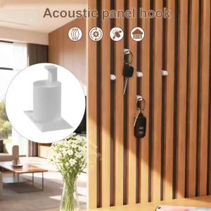 Acoustic Panel Hooks Slat Wall Hooks for Wooden Acoustic Panels No Drill Wall Mounted Hooks for Keys Towels Bags