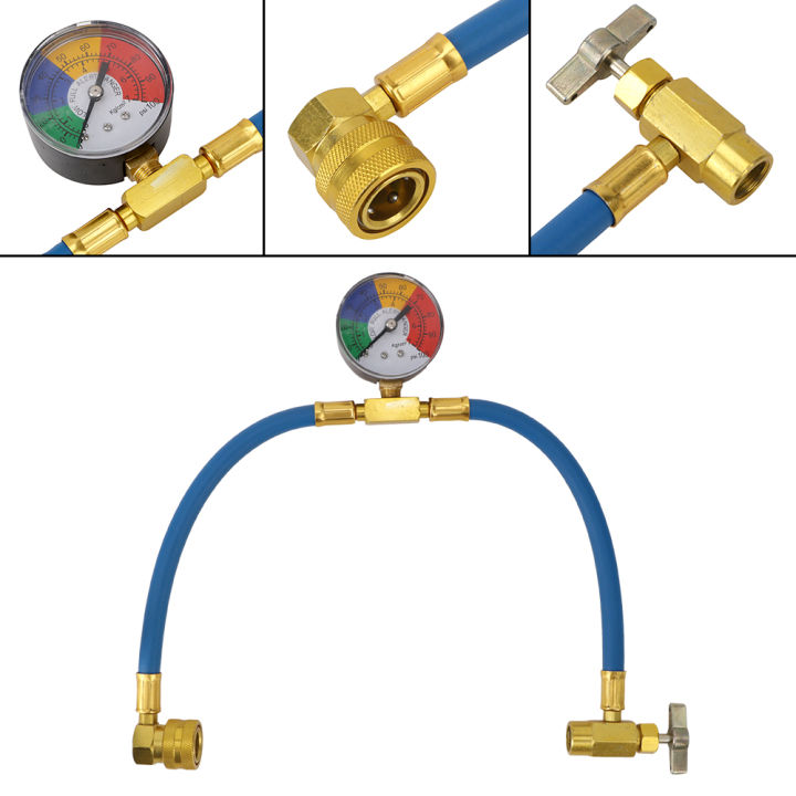 thumbnail image 2 of Tcwhniev R134a Air Conditioner Refrigerant Recharge Hose Kit With Gauge, Durable 2 of 9
