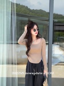 🦋VEVE เสื้อยืดคอกลมสีพื้นแขนยาวมาใหม่ เสื้อแฟชั่นผญๆ เสื้อยืดเเขนยาว สไตล์เรียบง่ายเกาหลี