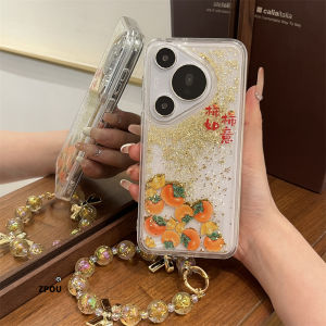 ZPOU Huawei Pura70 Pro+ Phone Case New Model Transparent Sparkling Sandflowing Design Protective Cover for Men And Women