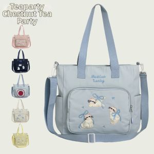 KDMILD | Cute Cat Embroidery Tote Bag Large Capacity