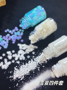 Christmas Snowflake Sparkle Imitation Artificial Snow Scene DIY Flowing Hemp Drip Glue Shiny Powder Ceramic White Snowflake Sparkle