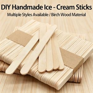 50/100pcs Wooden Popsicle Sticks Hand Crafts Wood Ice Cream Popsicle Sticks DIY Wooden Sticks