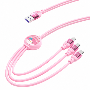 Sanrio My Melody Cáp sạc 3 trong 1 sạc nhanh đa năng tiện lợi lõi đồng SJ-726 AQ1