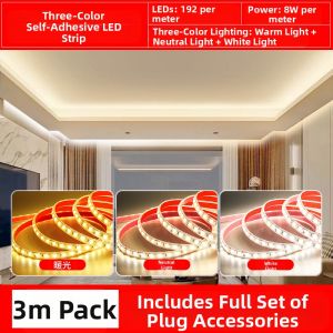 SAINAHEPAN | Ultra Bright 3-Color Self-Adhesive Waterproof LED Light Strip 220V