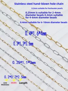 Handmade DIY Expanding Chain 316 Stainless Steel Fine Chain Extended Bead Material Jewelry Freshwater Pearl Connecting Accessories