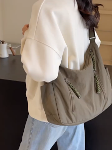 Solid Color Sling Bag Korean Women Canvas Bag Fabric Bag Korean Crossbody Bag