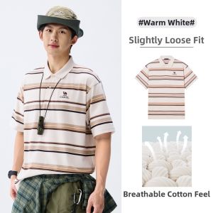 CAMEL | Retro Striped Loose Breathable Summer T-Shirt