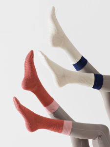 Professional Yoga Socks for Women Anti-Slip Pure Cotton Sport Mid-Calf Indoor Fitness Pilates Long Socks Double Roast Mouth
