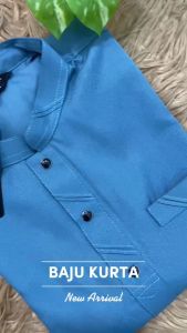 New Arrival Sempurna Baju Kurta Warna Ash Blue Slim Fit Cotton Sedondon Baju Raya - D019K Ready Stock / KD