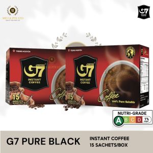 (BUNDLE OF 2) G7 Instant Pure Black Coffee 15 sachets x 2g ~ 30g/box