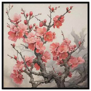 Tranh Treo Tường  tranh dán tường hoa đào tết Canvas CGI-57