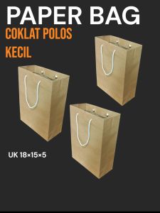 50PCS Paper bag coklat polos UK18×15×5 tas souvenir hajatan