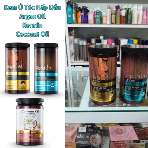 Kem Ủ Tóc Hấp Dầu Argan Oil Keratin Coconut Oil - 1000ml giúp tóc suông mượt óng ả